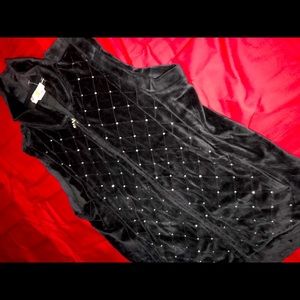 Quacker Factory Black velvet rhinestone vest.